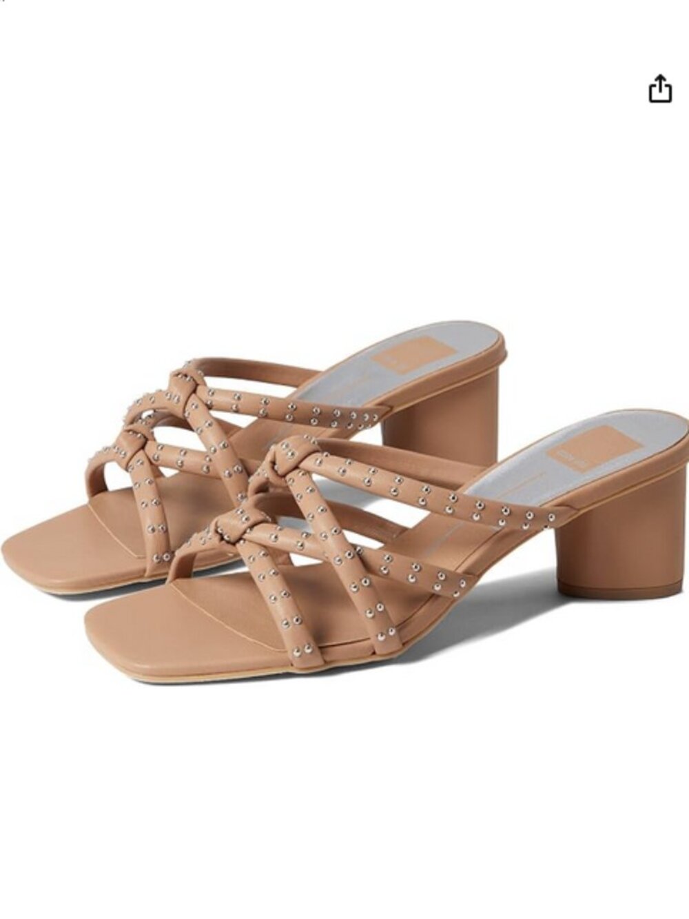 NWT Dolce Vita Studded Slip On Heeled Sandals Natural Size 8.5